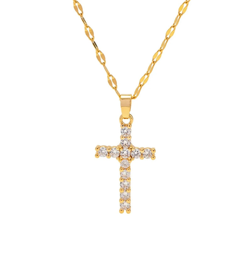 CHAN SUTT WATER RESISTANT CROSS NECKLACE