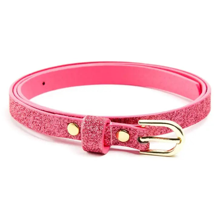 Ultra Skinny Glitter Belt - Pink (S/M)