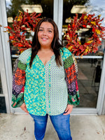 Plus Size Stepping Out Printed Top