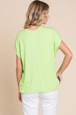 Small-Serious Inquiry Solid V Top -Mint