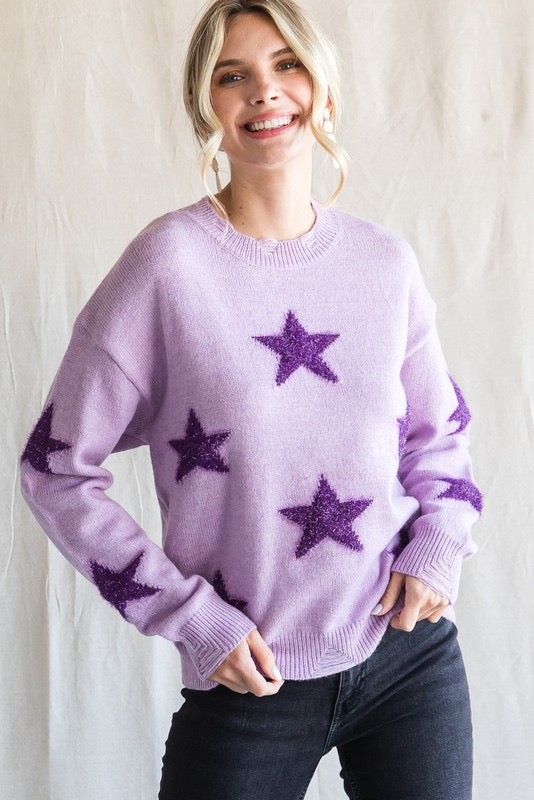 Small-Felicity Star Textured Knit Pullover