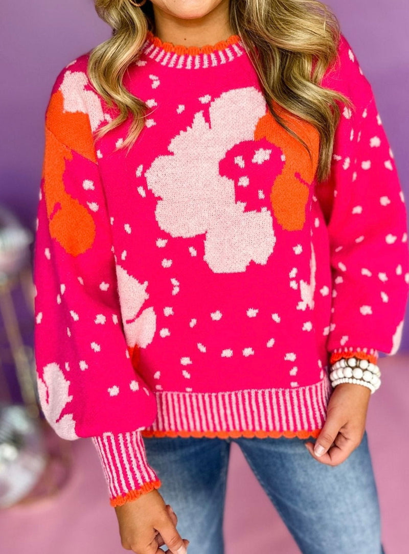 Floral Debut Statement Sweater