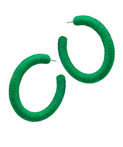 Wrapped Open Round Hoops - Green