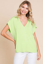 Serious Inquiry Solid V Top -Mint