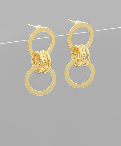 Linked Ring Metal Earrings