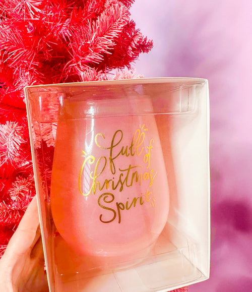 Jumbo Wine Glass- Christmas Spirit