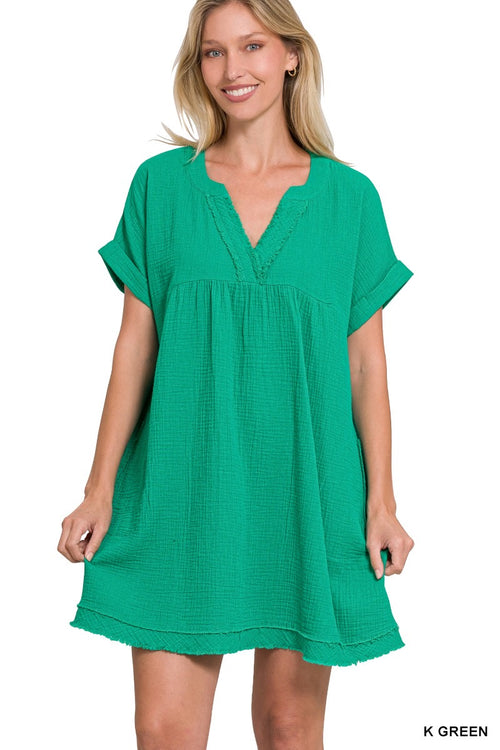 Seaside Guaze Dress - Kelly Green