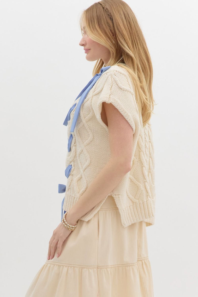 Braided Knit Ivory Top