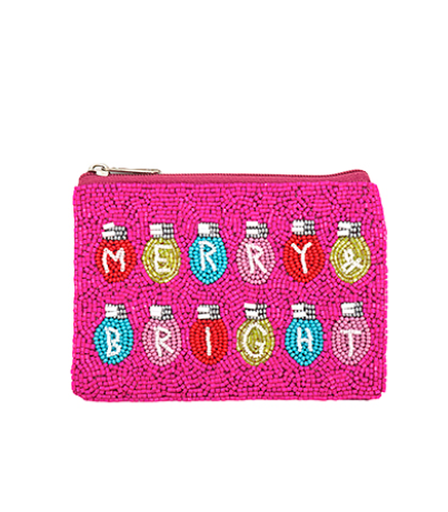 XMAS Lights "MERRY & BRIGHT" Pouch