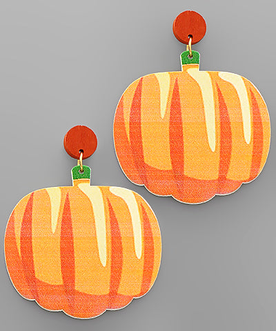 Ombre Pumpkin Print Earrings