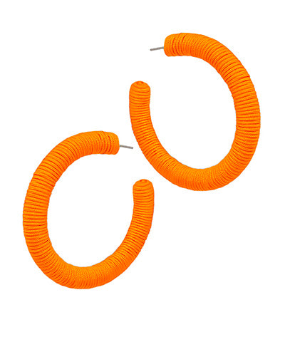 Wrapped Open Round Hoops - Orange