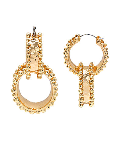 Linked Oval & Circle Drop Earrings