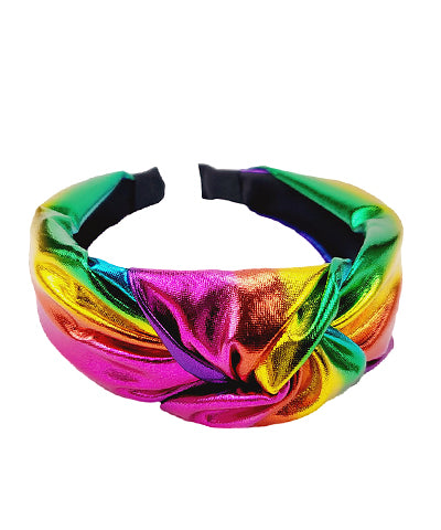 Color Rush Metallic Fabric Knotted Headband