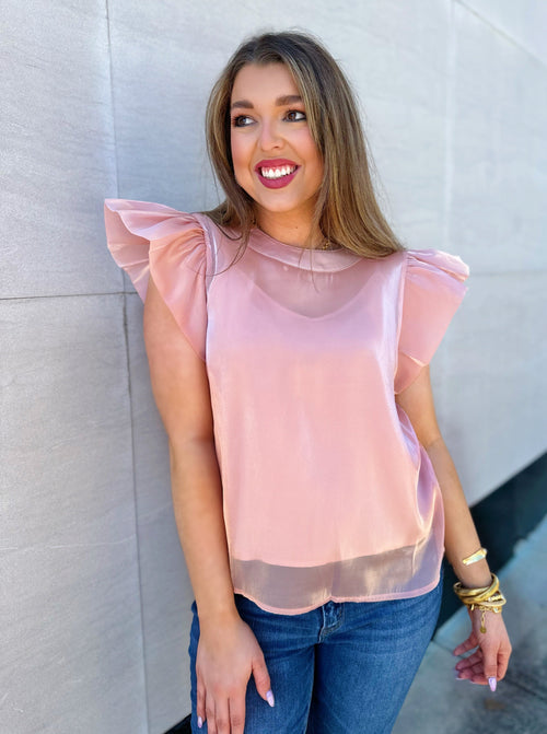 Small-Ready for the Moment Flutter Sleeve Top