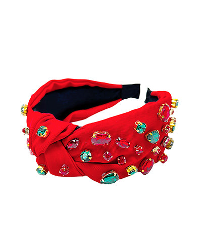 Red Christmas Multi Stone Headband