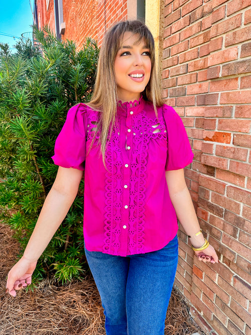 Medium-Must be Love Pearl Mageanta Top