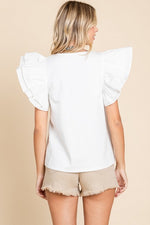 Large- Spring Afternoon Ruffle Top