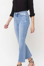 Sprightly High Rise Crop Flare Jean