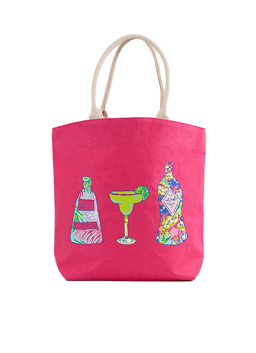 Tequila Sunrise Tropic Tote- Hot pink