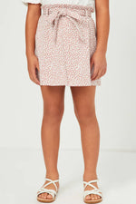 Mauve Animal Spotted Belted French Terry Skirt