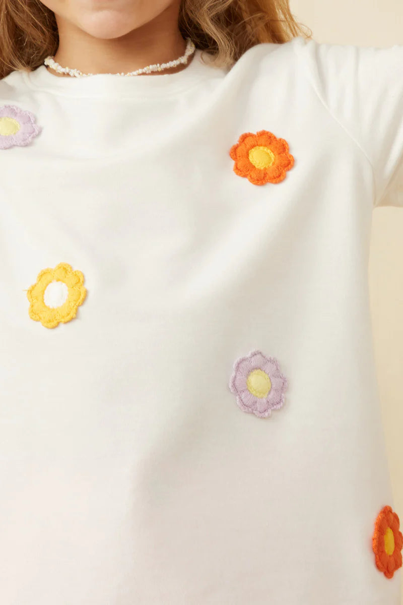 Multi Floral Patched Knit Tee