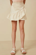 Cotton Poplin Asymmetric Ruffle Skirt