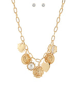 Lions Head & Coin Charm Necklace