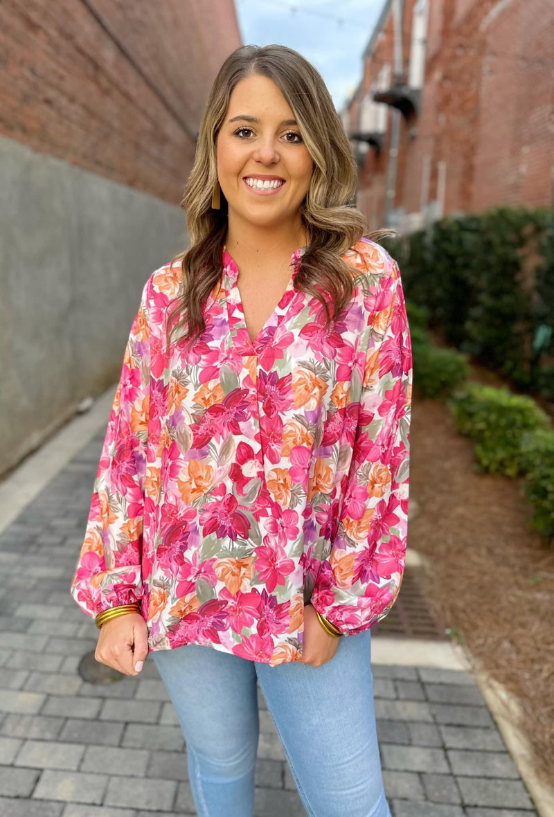 Large-All for You Floral Top
