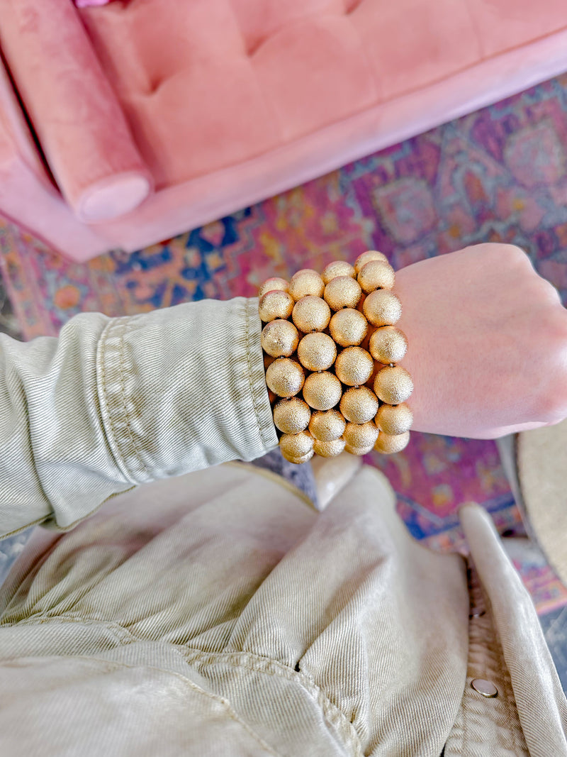 Shimmer Gold Beaded Bracelet