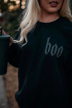 Boo (Puff Ink) Black Sweatshirt