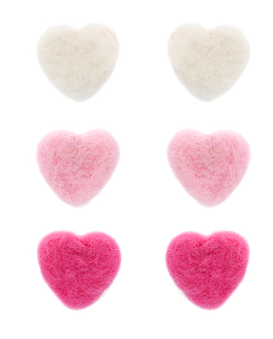 Fluffy Heart Earrings