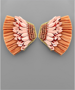 Statement Sequin Wing Earrings - Copper