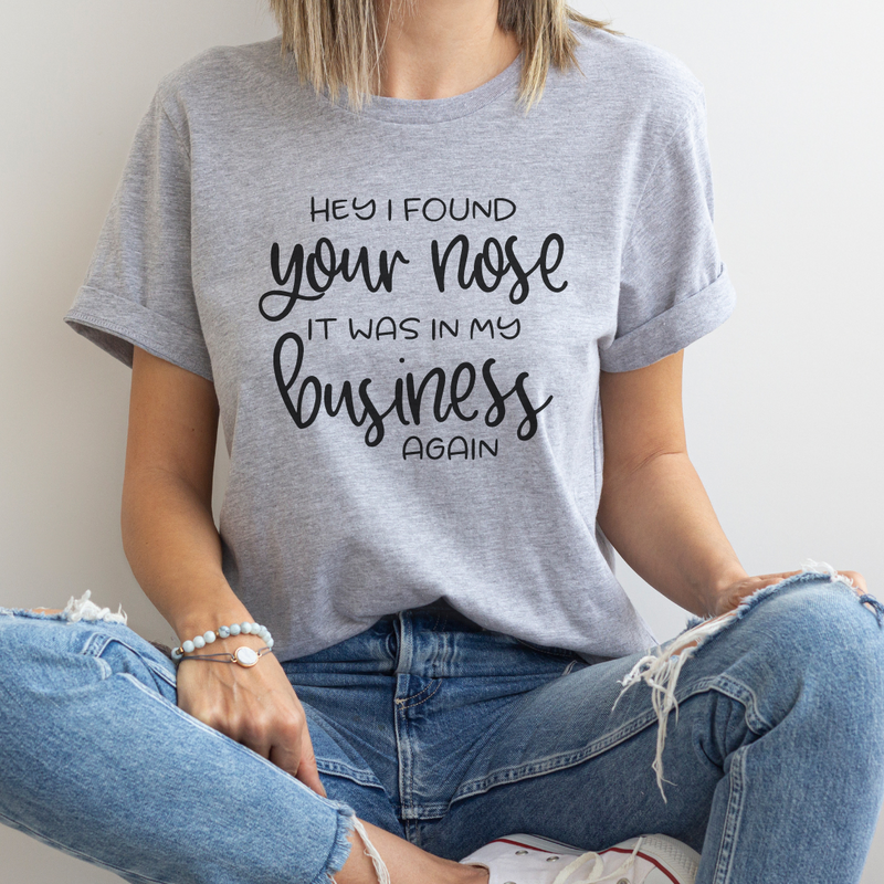 Nose In My Business V-Neck Soft Graphic Tee