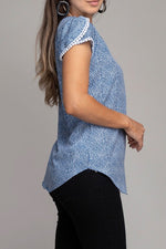 OE: Satin top with lace trim