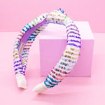 Rainbow Confetti Sequin Knot Headband