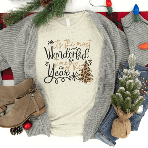 Envy Stylz Boutique Women - Apparel - Shirts - T-Shirts Leopard Most Wonderful Time Of The Year Soft Graphic Tee