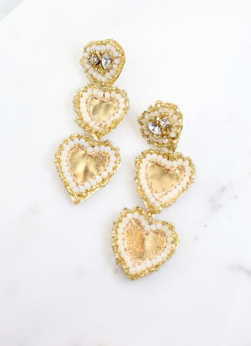 Vickie Embellished Heart Earring GOLD