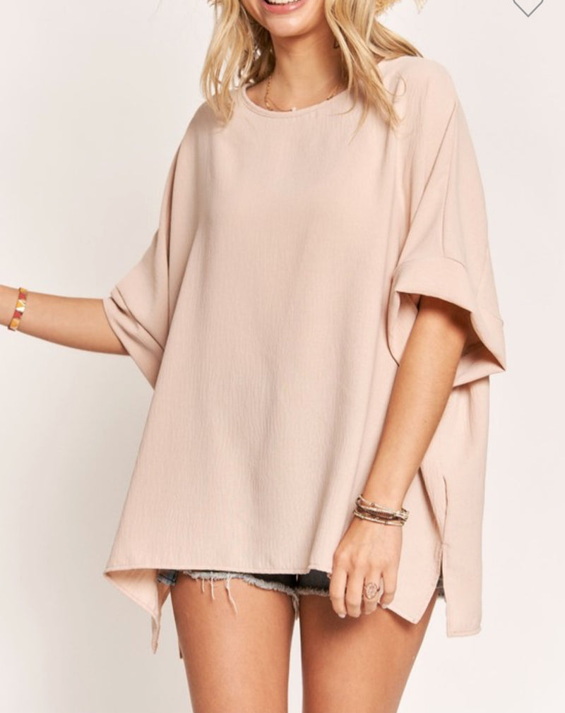 Oversized Casual Wear Top- Taupe
