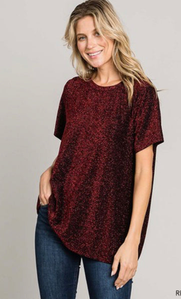 All Sparkles Top - Red