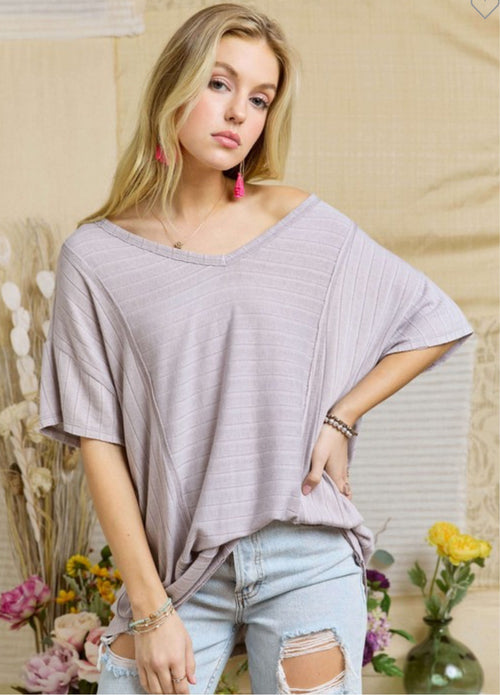 Lavender Casual Knit Top