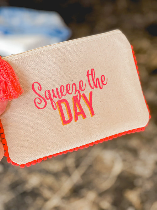 Squeeze The Day Pom Pom Pouch - shoptheexchange