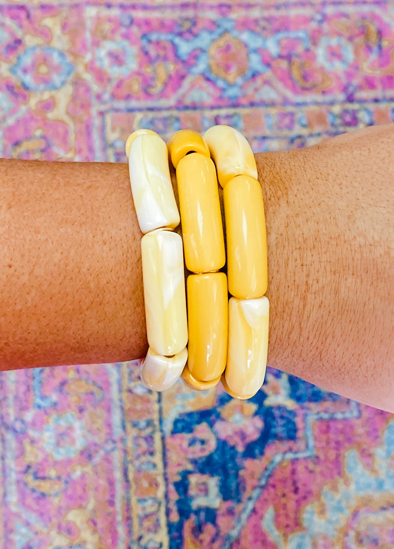 Summer Pop Acyrlic Bracelets - yellow - shoptheexchange