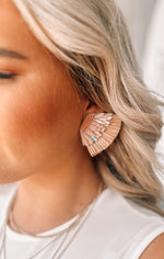 Statement Sequin Wing Earrings - Pink