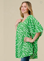 Oversized Green Printed Top