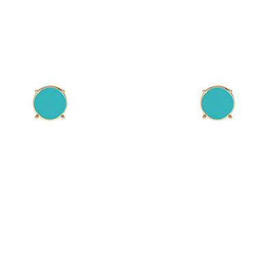 Enamel Circle Studs - turquoise
