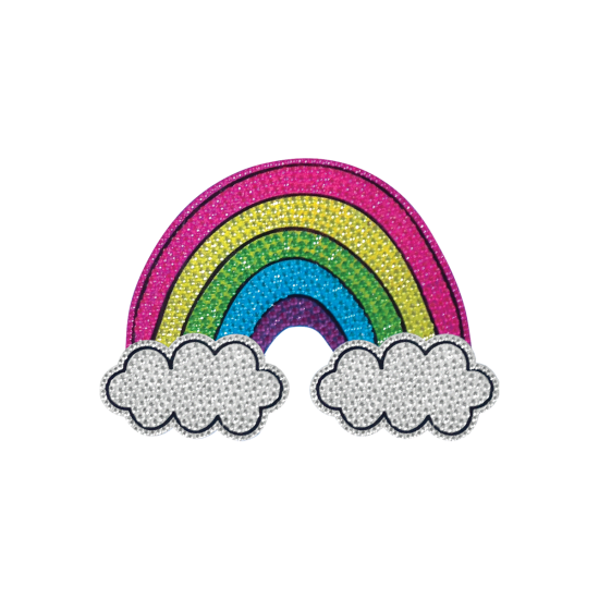 Rainbow and Clouds Rhinestone Deca - shoptheexchange