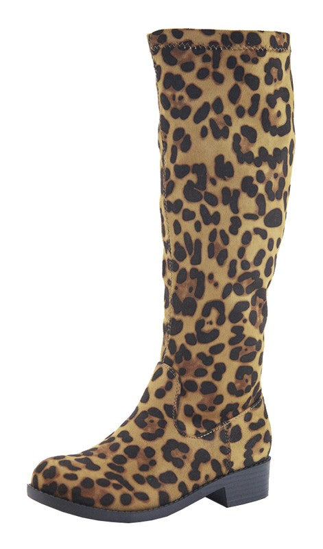 Kid’s Tall Leopard Boots - Tween - shoptheexchange
