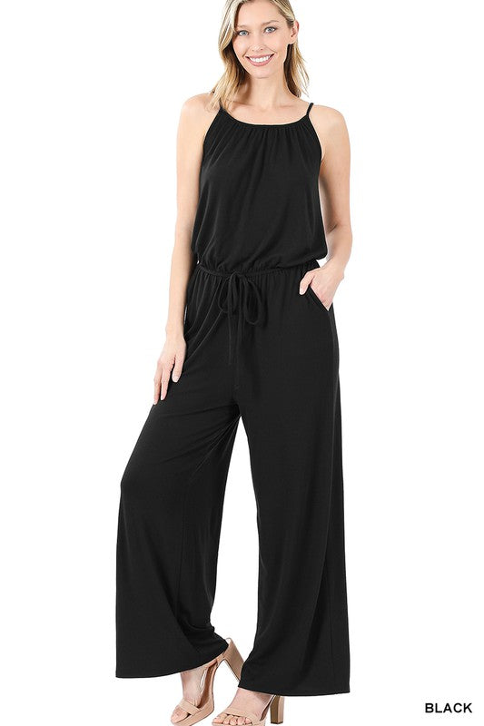 OE: SPAGHETTI STRAP JUMPSUIT WITH POCKET