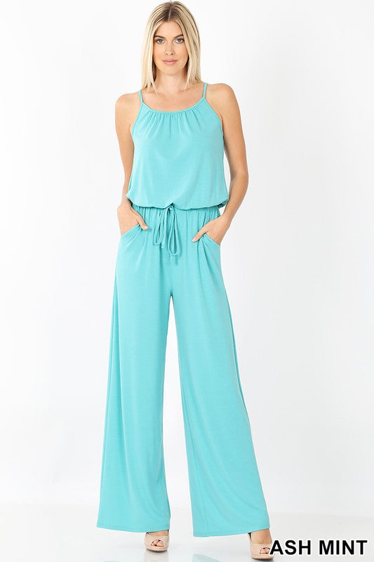 OE: SPAGHETTI STRAP JUMPSUIT WITH POCKET
