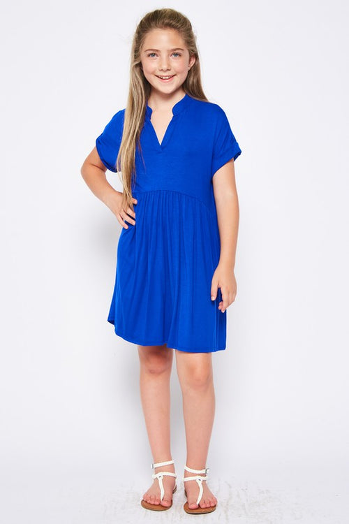 Royal Blue Baby Doll Shirt Dress - shoptheexchange